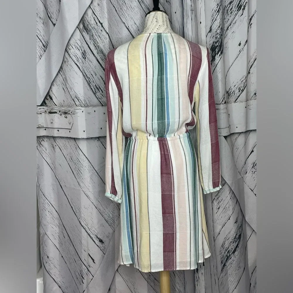 Rails Becca Cusco Stripe Drawstring Dress Size Small Pit